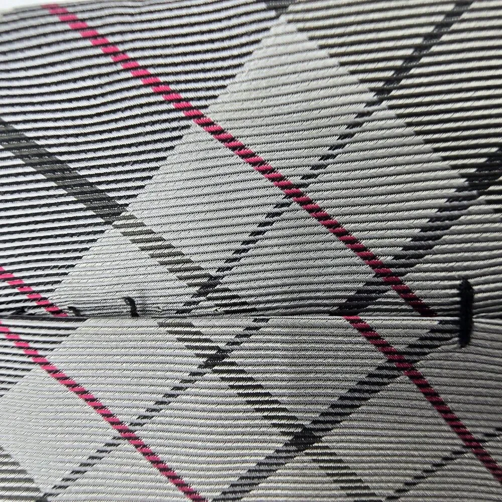 Express Design Studio Men's 100% Silk Necktie Tie Striped Black White EUC